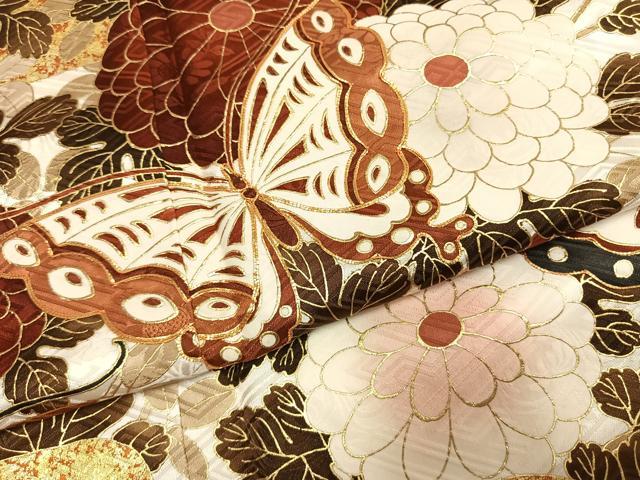 平和屋着物●豪華振袖 駒刺繍 花蝶文 金彩 正絹 逸品 AABL2986fy