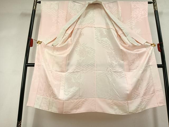 平和屋着物●振袖用長襦袢 無双仕立て 草花地紋 暈し染め 正絹 逸品 AABL2989fy