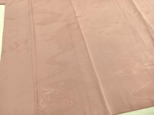 平和屋着物●上質な色無地 葡萄蔦の葉地紋 虹色 正絹 逸品 AABL3000fy