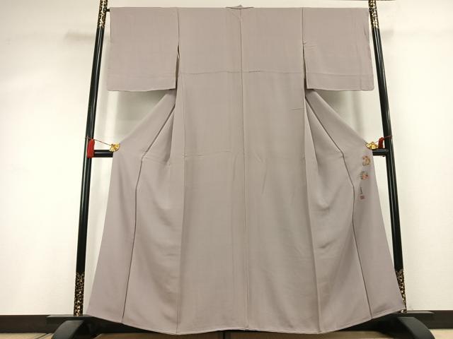 平和屋着物●上質な色無地 作家物 本草木染 霞色 正絹 逸品 未使用 AABL3005fy