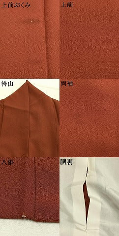 平和屋着物●本草木染作家 瑞寶 色無地 紅海老茶色 正絹 逸品 AABL3006fy