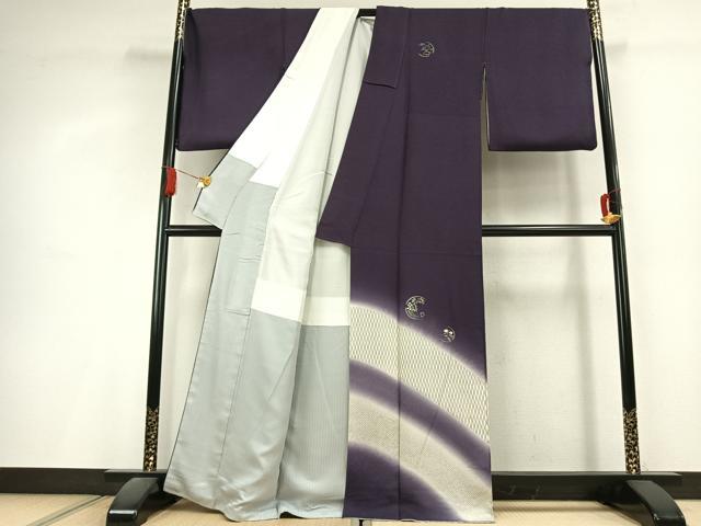 平和屋着物●訪問着 草花文 暈し染め 金彩 正絹 逸品 AABL3013fy