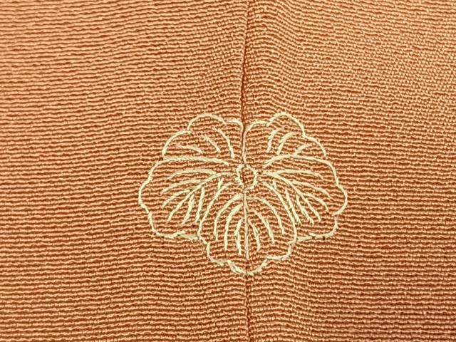 平和屋着物●上質な色無地 ときがら茶色 丹後ちりめん 反端付き 正絹 逸品 AABL3019fy