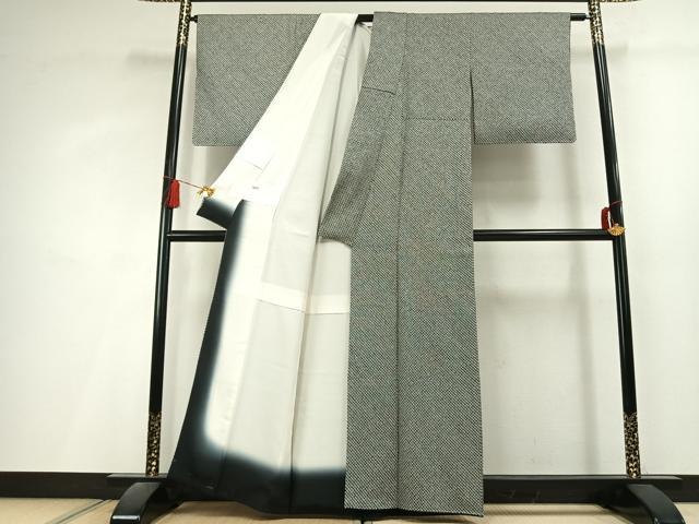 平和屋着物●大変加工の良い総絞り小紋 黒地 正絹 逸品 未使用 AABL3025fy