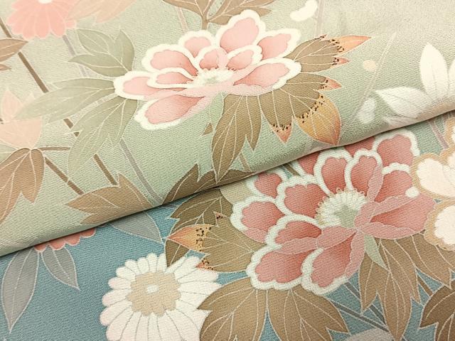 平和屋着物●訪問着 友禅 作家物 枝花文 暈し染め 正絹 逸品 未使用 AABL3029fy