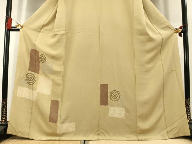 平和屋着物●ファッションデザイナー HIROKO KOSHINO コシノヒロコ 訪問着 絞り 幾何学文様 さが美扱い 正絹 逸品 AABL3043fy
