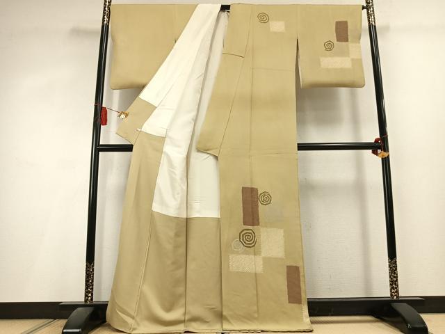 平和屋着物●ファッションデザイナー HIROKO KOSHINO コシノヒロコ 訪問着 絞り 幾何学文様 さが美扱い 正絹 逸品 AABL3043fy