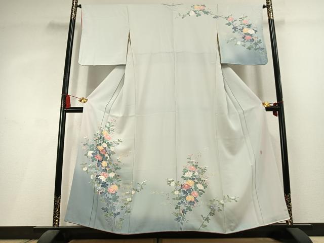 平和屋着物●訪問着 友禅 作家物 草花文 暈し染め 正絹 逸品 AABL3044fy