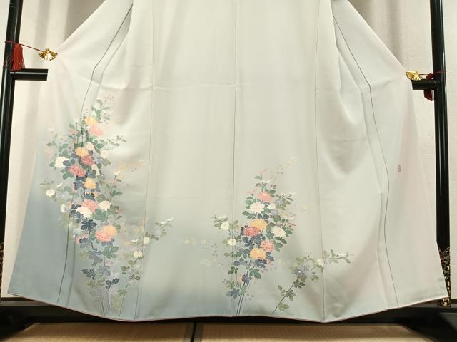 平和屋着物●訪問着 友禅 作家物 草花文 暈し染め 正絹 逸品 AABL3044fy