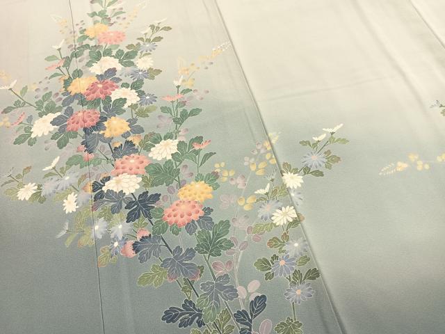 平和屋着物●訪問着 友禅 作家物 草花文 暈し染め 正絹 逸品 AABL3044fy