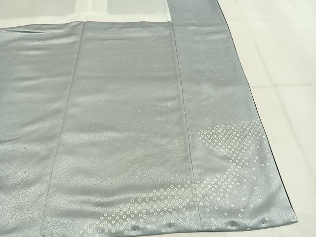 平和屋着物●訪問着 絞り 雪輪花文 暈し染め 金彩 正絹 逸品 AABL3046fy