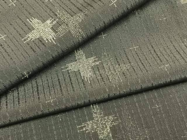 平和屋着物▼上質な紬 印伝 十字絣 正絹 逸品 AABL3055fy