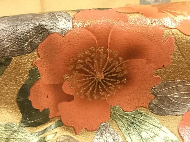 平和屋着物●訪問着 作家物 枝花文 暈し染め 金銀彩 正絹 逸品 AABL3056fy