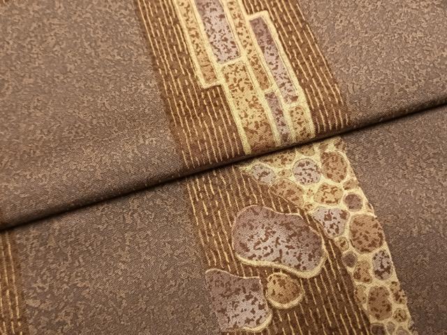 平和屋着物●本場染大島紬 市松文様 正絹 逸品 AABL3058fy