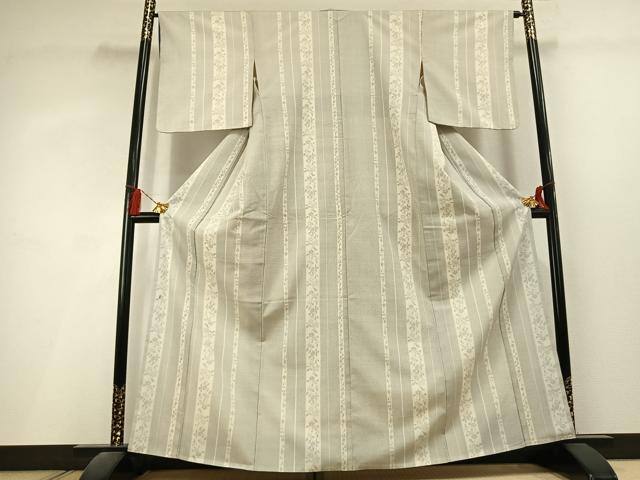 平和屋着物●本塩沢 150亀甲 花間道 正絹 逸品 AABL3059fy