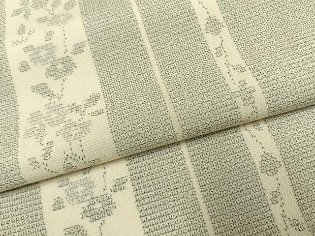 平和屋着物●本塩沢 150亀甲 花間道 正絹 逸品 AABL3059fy