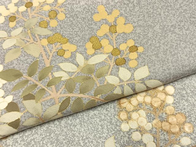 平和屋着物●訪問着 刺繍 枝花文 たたき染め 金彩 正絹 逸品 AABL3070fy