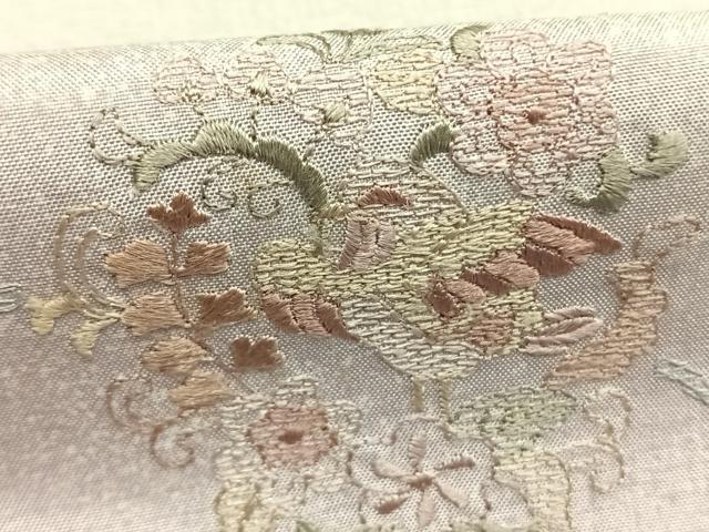 平和屋着物●本場染大島紬 訪問着 総刺繍 吉祥花鳥文 正絹 逸品 AABL3075fy