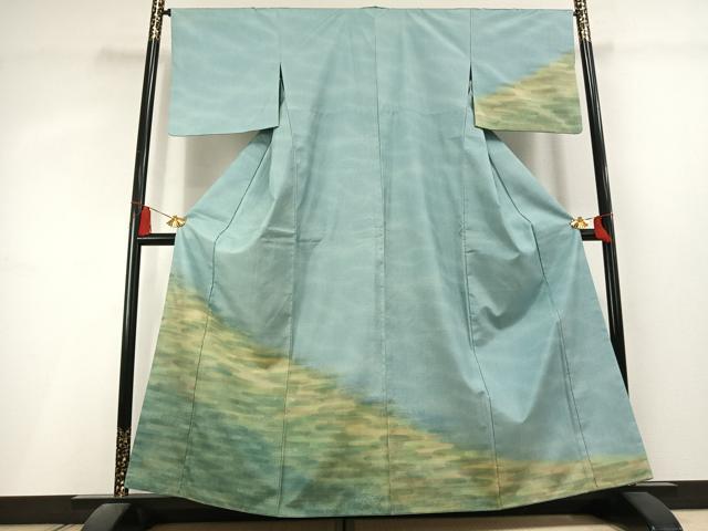 平和屋着物●本場染大島紬 訪問着 霞文 正絹 逸品 AABL3076fy