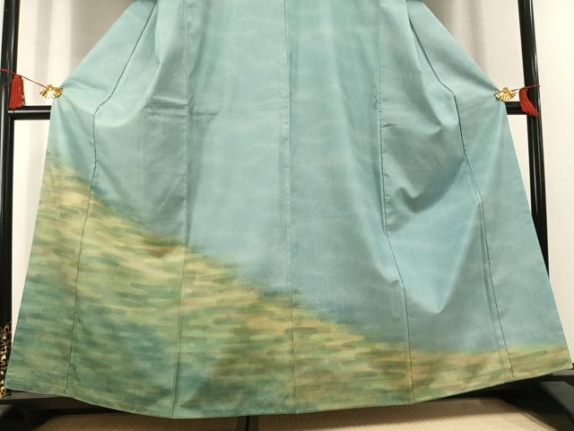 平和屋着物●本場染大島紬 訪問着 霞文 正絹 逸品 AABL3076fy