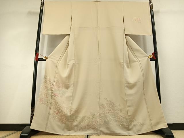 平和屋着物●訪問着 中国三大刺繍 スワトウ刺繍 汕頭刺繍 総刺繍 吉祥花文 正絹 逸品 AABL3078fy