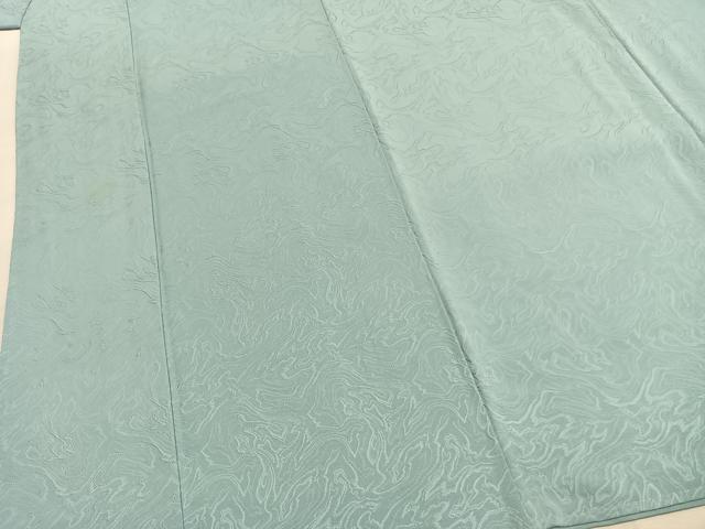 平和屋着物●上質な色無地 墨流し地紋 水色 正絹 逸品 AABL3081fy