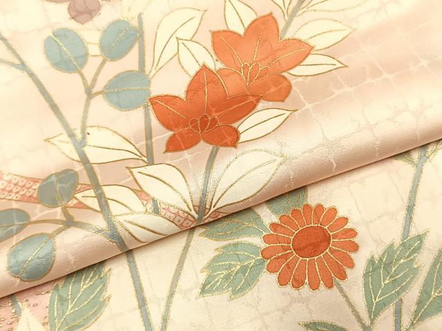 平和屋着物●訪問着 草花文 暈し染め 金彩 正絹 逸品 AABL3101fy