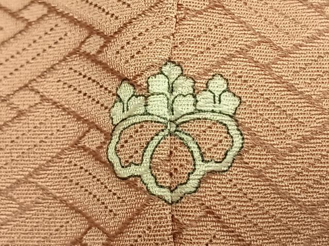 平和屋着物●上質な色無地 作家物 檜垣地紋 一斤染色 正絹 逸品 未使用 AABL3126fy