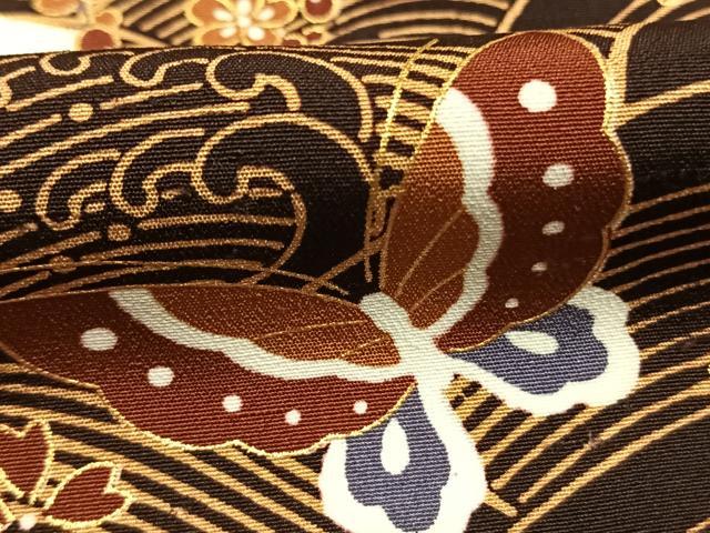 平和屋着物●訪問着 地紙花蝶文 金彩 正絹 逸品 AABL3141fy