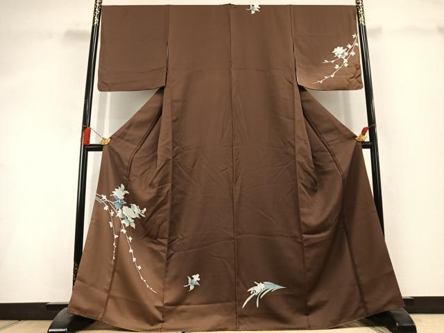 平和屋着物●訪問着 友禅 枝花文 暈し染め やまと誂製 背抜き仕立て 正絹 逸品 AABL3143fy