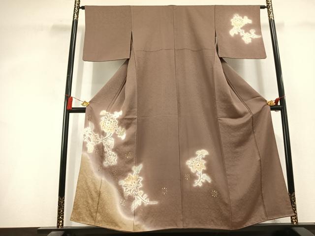平和屋着物●訪問着 更紗花文 暈し染め 金彩 正絹 逸品 AABL3149fy
