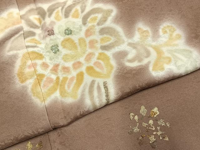 平和屋着物●訪問着 更紗花文 暈し染め 金彩 正絹 逸品 AABL3149fy