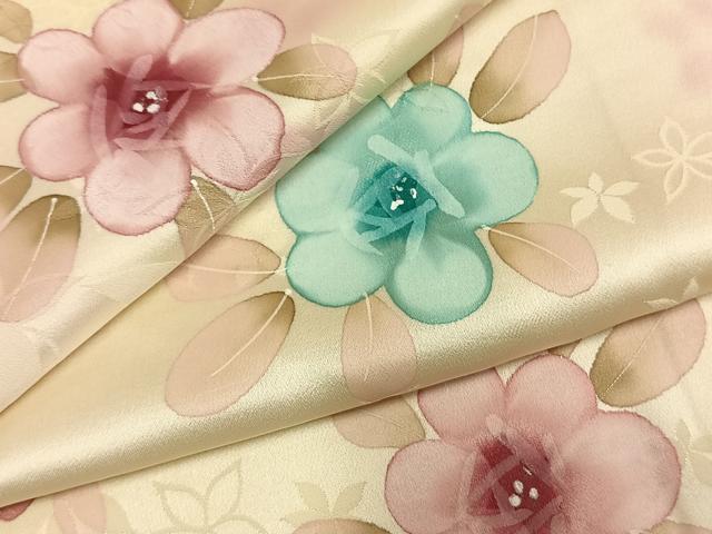 平和屋着物●上質な小紋 草花文 暈し染め 正絹 逸品 AABL3164fy
