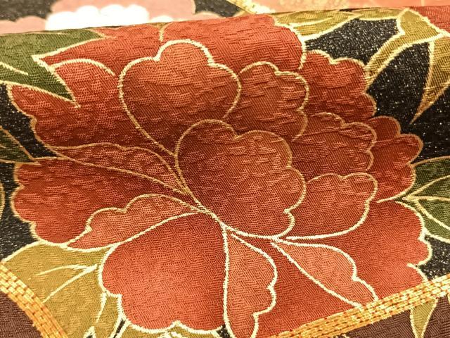 平和屋着物●豪華振袖 駒刺繍 地紙花文 暈し染め 金彩 正絹 逸品 AABL3165fy