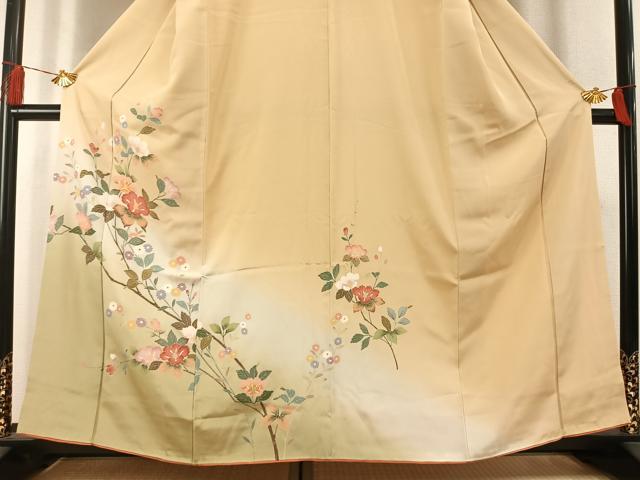 平和屋着物●訪問着 友禅 枝花文 暈し染め 正絹 逸品 AABL3170fy