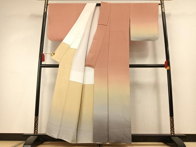 平和屋着物●京友禅伝統工芸士 坂東峰彩 訪問着 霞文 暈し染め 正絹 逸品 AABL3171fy