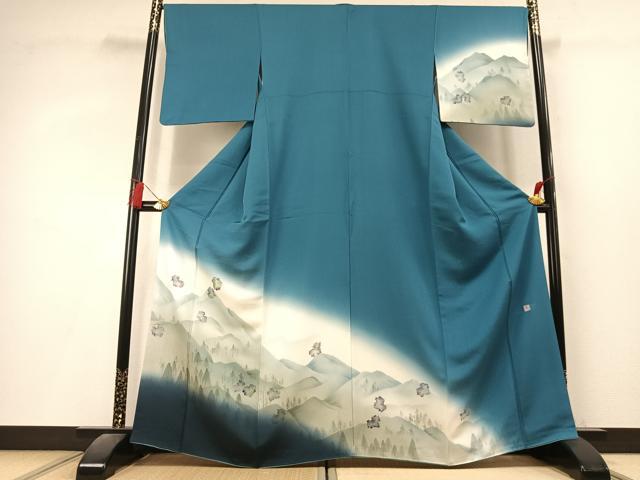 平和屋着物●訪問着 作家物 風景文 暈し染め 正絹 逸品 AABL3178fy