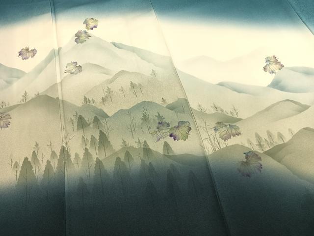 平和屋着物●訪問着 作家物 風景文 暈し染め 正絹 逸品 AABL3178fy