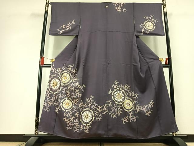 平和屋着物●訪問着 駒刺繍 吉祥花文 金彩 正絹 逸品 AABL3179fy