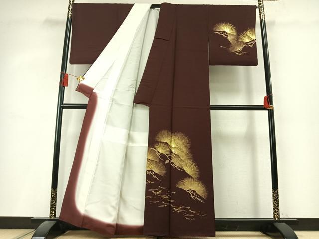 平和屋着物●金彩友禅作家 金彩の魔術師 堀省平 金煌織 訪問着 枝松文 金彩 正絹 逸品 AABL3185fy