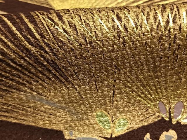 平和屋着物●金彩友禅作家 金彩の魔術師 堀省平 金煌織 訪問着 枝松文 金彩 正絹 逸品 AABL3185fy
