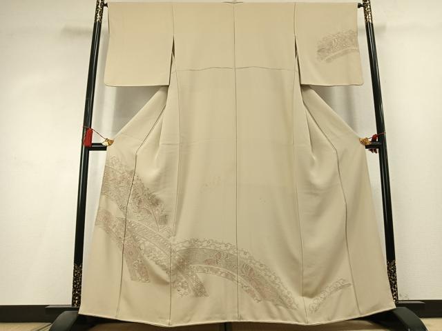 平和屋着物●訪問着 中国三大刺繍 スワトウ刺繍 汕頭刺繍 総刺繍 花鳥文 正絹 逸品 AABL3189fy