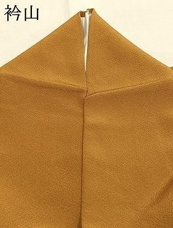 平和屋着物●上質な色無地 黄土色 正絹 逸品 AABL3197fy