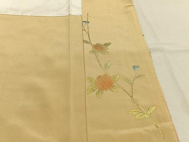 平和屋着物●十日町友禅作家 松雨 訪問着 枝花文 暈し染め 金銀彩 正絹 逸品 未使用 AABL3206fy