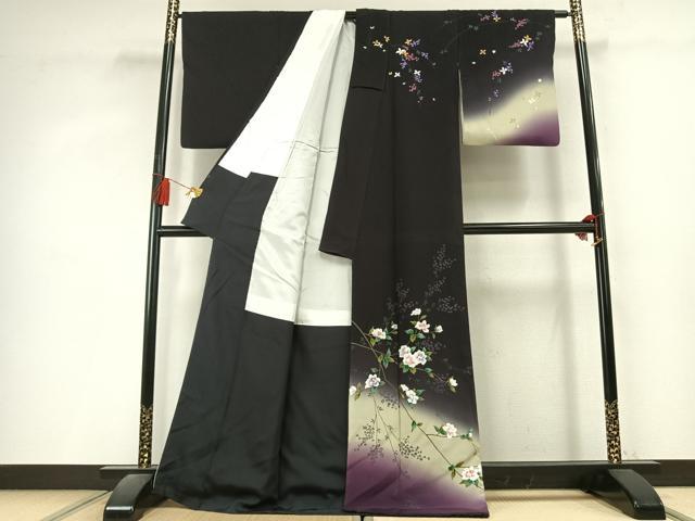 平和屋着物●訪問着 枝花文 暈し染め 金彩 正絹 逸品 AABL3208fy