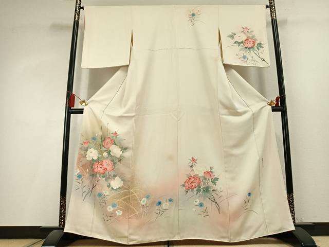 平和屋着物●京友禅の第一人者 松井青々 訪問着 草花文 暈し染め 金彩 正絹 逸品 AABL3210fy