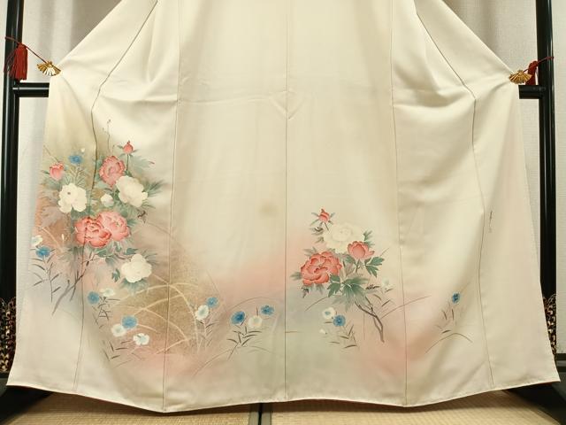 平和屋着物●京友禅の第一人者 松井青々 訪問着 草花文 暈し染め 金彩 正絹 逸品 AABL3210fy