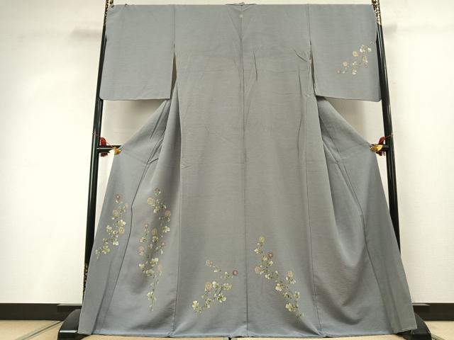 平和屋着物●訪問着 草花文 金彩 正絹 逸品 AABL3213fy