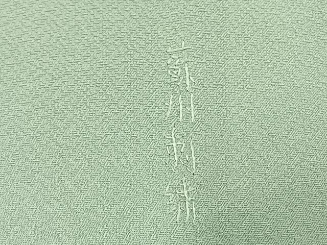 平和屋着物●訪問着 中国三大刺繍 スワトウ刺繍 汕頭刺繍 蘇州刺繍 総刺繍 扇面花鳥文 暈し染め 正絹 逸品 未使用 AABL3219fy