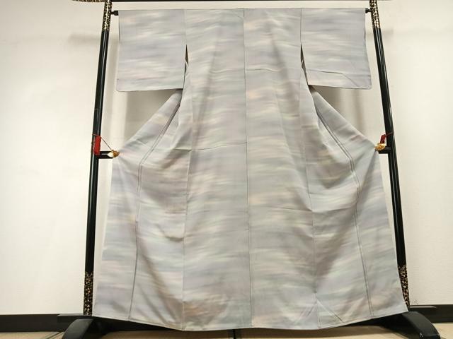 平和屋着物●上質な小紋 霞文 暈し染め 正絹 逸品 未使用 AABL3222fy